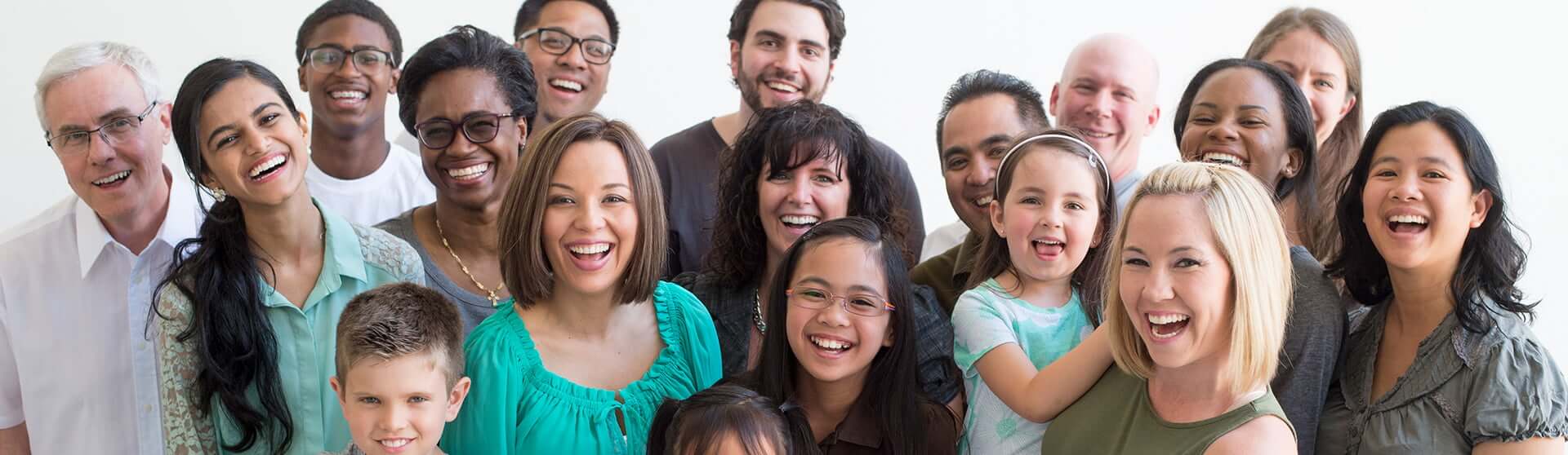 group of happy, smiling people